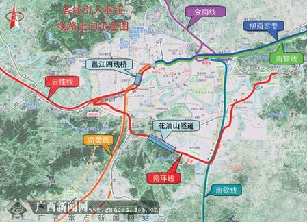 建設中廣西高鐵:鐵路樞紐牽引6條高鐵進南寧