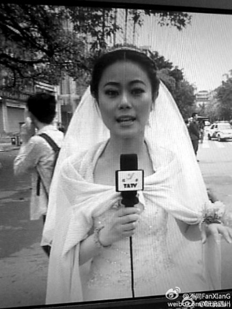 最美新娘主播否認(rèn)“穿婚紗報(bào)道災(zāi)情系炒作”質(zhì)疑