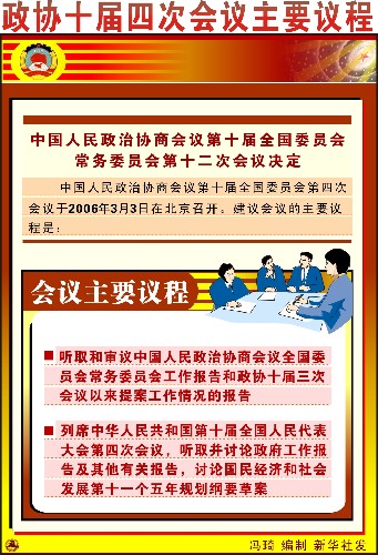 政協(xié)十屆四次會(huì)議主要議程