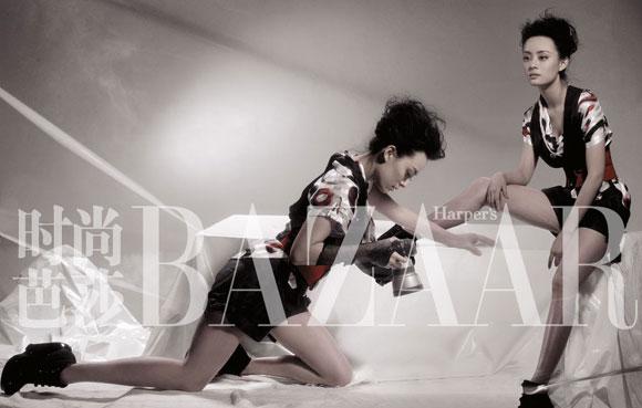 孫儷黑色時尚寫真赫本風(fēng)韻