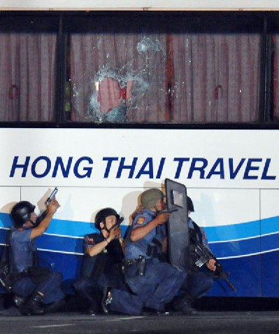 高清組圖:香港旅游巴士菲律賓遭劫持