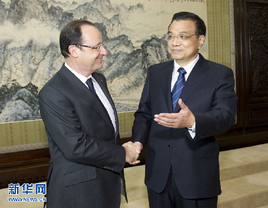 李克強(qiáng)會(huì)見法國(guó)總統(tǒng)奧朗德