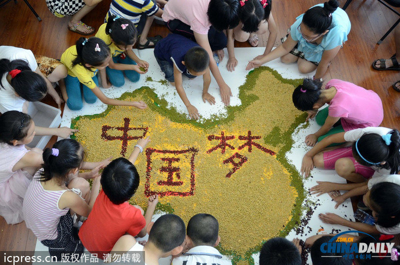 北京小學(xué)生五谷雜糧拼出“中國(guó)夢(mèng)”