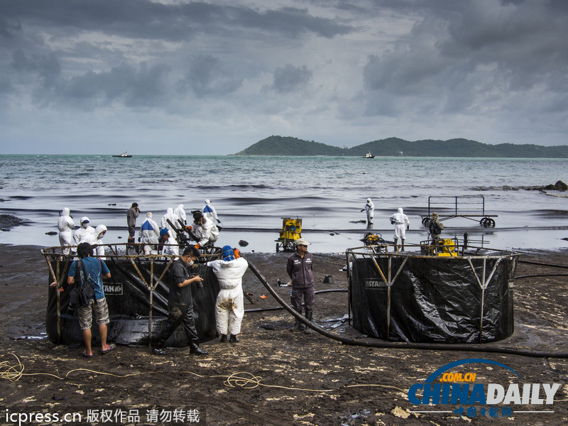 泰國原油泄漏擴(kuò)散至旅游勝地沙美島（高清組圖）