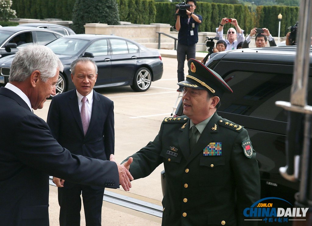 中美防長(zhǎng)舉行會(huì)談美方支持中國(guó)崛起 兩軍將建立互信（組圖）