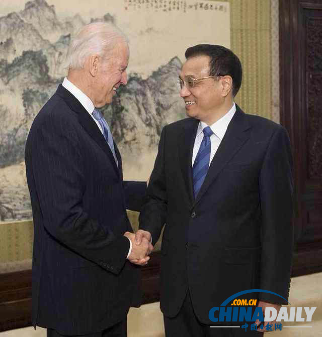 李克強會見美國副總統(tǒng)拜登 就中美關(guān)系等問題交換意見