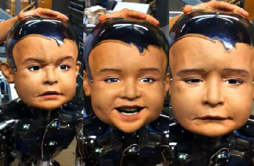 美國大學研發(fā)出機器人寶寶 表情逼真似嬰兒