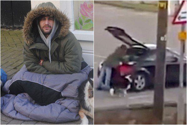 英國(guó)乞丐收工開(kāi)奧迪回家 車玻璃被砸