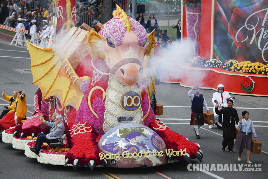 “孫悟空”、“小王子”花車亮相美國玫瑰花車大游行（組圖）