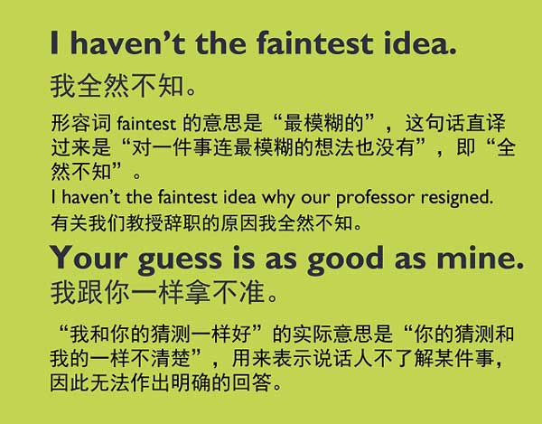 五種英語(yǔ)表達(dá)說“不知道”