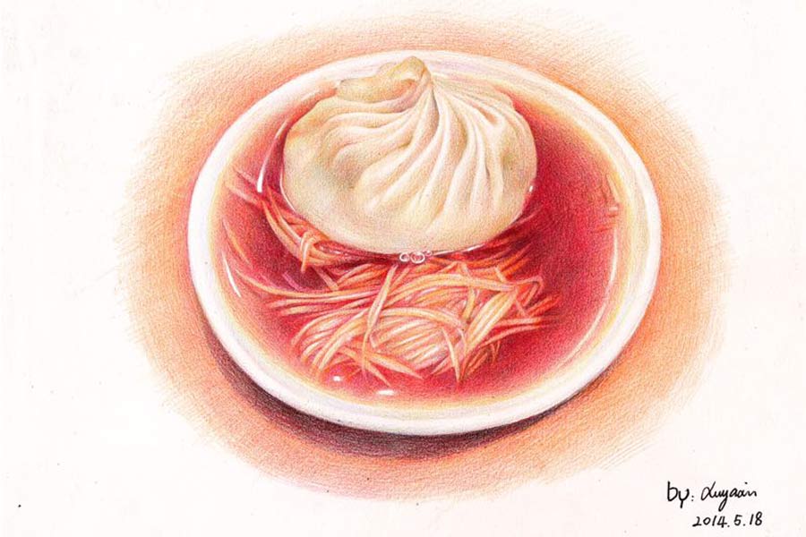 讓人垂涎欲滴的中國(guó)早餐美食彩繪（組圖）