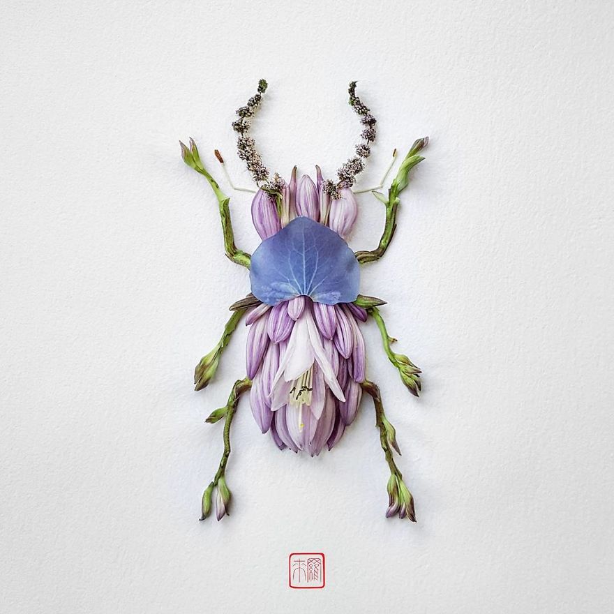 你怕蟲子嗎？來看看這些用花瓣做成的蟲子（組圖）