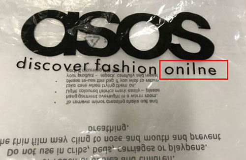 英國電商ASOS為包裝拼寫錯誤致歉，這些錯別字真的很尷尬！
