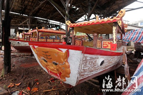 仿古福船國慶暢游白馬河　本月下旬下水調(diào)試(圖)