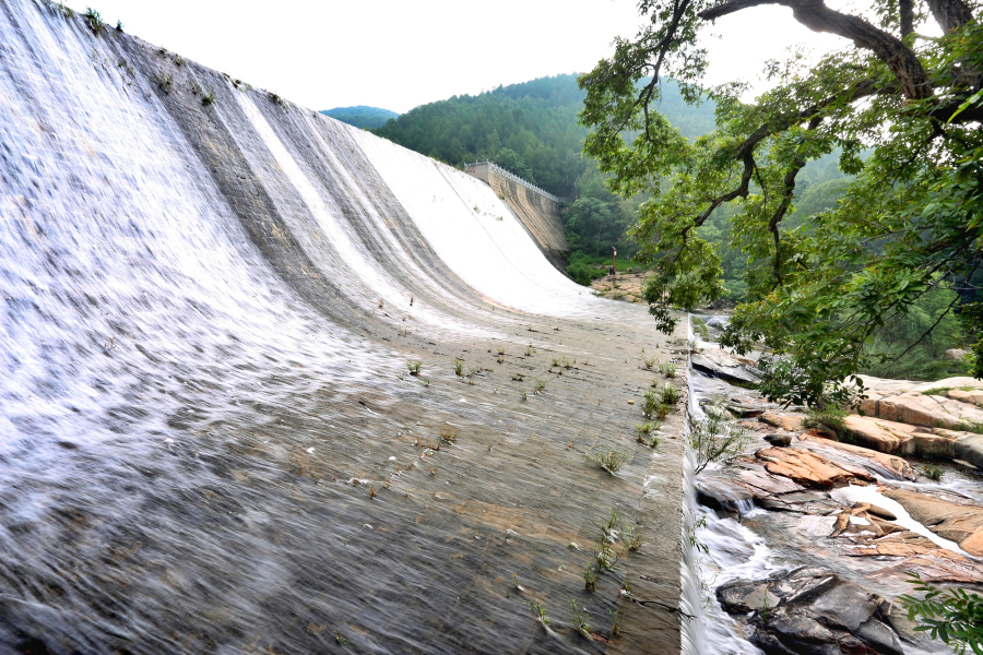 Spectacular views of waterfall after rain